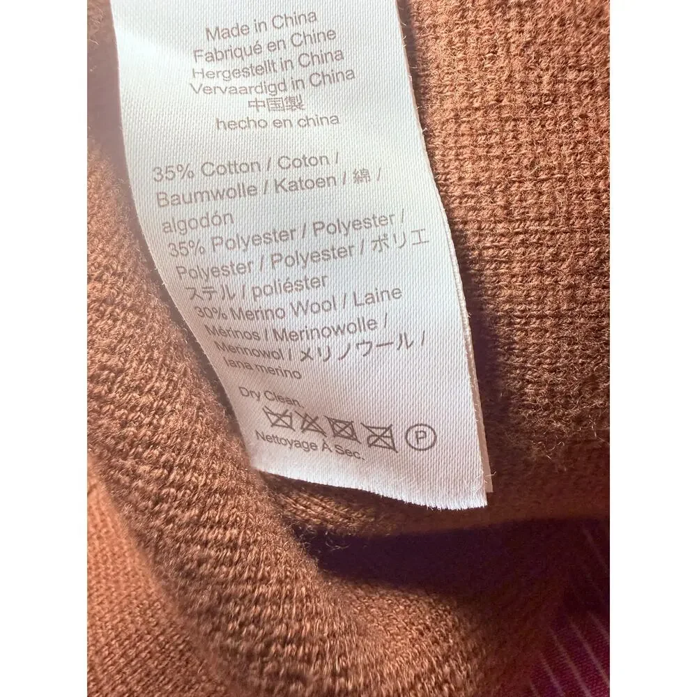 J. Crew Merino Wool Blend Long Cardigan Blazer, Cognac Brown, Plus Size 2XL